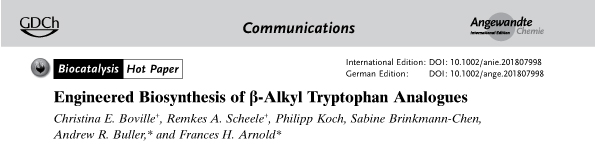 2018---Boville-et-al.---Engineered-biosynthesis-of-β-alkyl-tryptophan-analogs---Angewandte-Chemie-International-Edition
